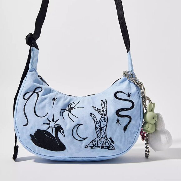 NWT Baggu Small Crescent Bag - Embroidered Ballet Icons - Picture 5 of 5